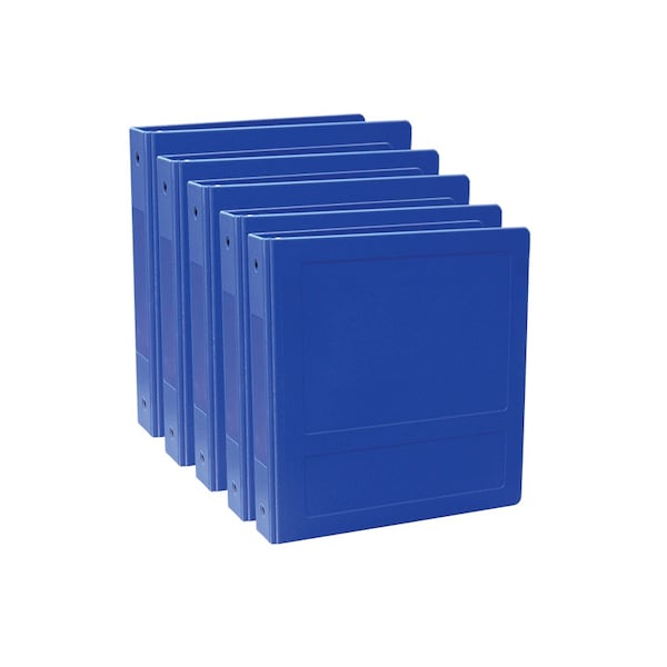 1 Inch Side Open 3 Ring Binder In Blue, PK5